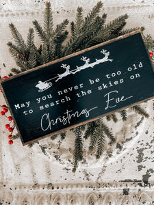 Christmas Eve sign, Santa sign, Christmas Decor, holiday decor